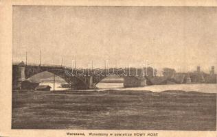 Warsaw, Warszawa, Varsovie; Wysadzony w powietrze nowy most. 1915 / destroyed bridge
