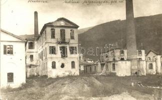 1918 Udine, fabbrica di seta / destroyed silk factory, ruins, photo
