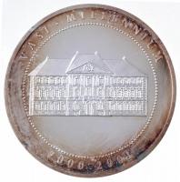 2000. Vasi Millenium / SIGILLUM COMITATUS CASTRI FERREI MM ezüstözött fém emlékérem, eredeti dísztokban emléklappal (60mm) T:1 patina