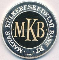 Lebó Ferenc (1960-) 1997. "MKB - Magyar Külkereskedelmi Bank Rt." jelzett Ag emlékérem dísztokban (31,18g/0.999/42,5mm) T:1(PP) fo.