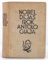 Nobel-díjas írók antológiája. Bp., 1935, Káldor. Kiadói egészvászon-kötés, kissé foltos borítóval, ceruzás aláhúzásokkal, a tartalomjegyzéknél az írók származása ceruzával bejegyezve, az írók fekete-fehér fotóival, ex libris-szel.