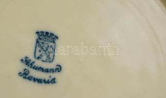 Bavaria áttört szélű jelenetes dísztányér, matricás, jelzett, kopásnyomokkal, d: 15,5 cm
