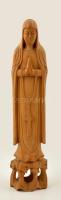 Szűz Mária figura, faragott fa, jelzés nélkül, jó állapotban, m:33 cm