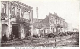 Turka, Eine Gasse am Ringplatz der vernichteten Stadt. Verlag N. Kraus / WWI destroyed buildings, ruins