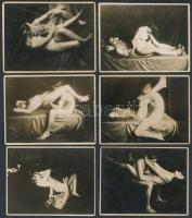 cca 1930 Erotikus és pornográf fotók, 6 db, 5,5x7 cm