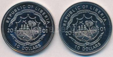 Libéria 2001. 10$ "Szabadság pillanatai - Női egyenjogúság 1866" multicolor + 10$ "Sz...