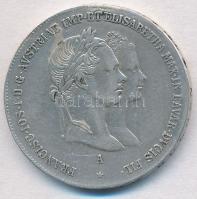 Ausztria 1854A 1G Ag "Ferenc József és Erzsébet házasságkötése" (12,85g) T:2-  Austria 1854A 1 Gulden Ag "Marriage of Franz Joseph and Elisabeth" (12,85g) C:VF Krause X#M1