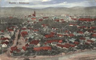 Beszterce, Bistritz, Bistrita; látkép / panorama view + M. Kir. 51. Honvéd tábori tarackos ezred 2. lőszerpszlop
