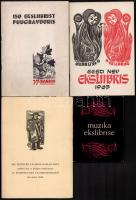 Vegyes ex libris szakirodalom tétel: kiállítási katalógusok, ismertetők, stb., német, észt, litván, orosz nyelven, jó állapotban, összesen 6 db