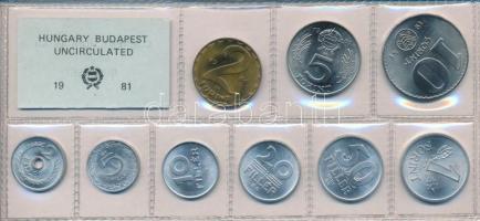 1981. 2f-10Ft (9xklf) érmés forgalmi sor fóliatokban T:1 Adamo FO14