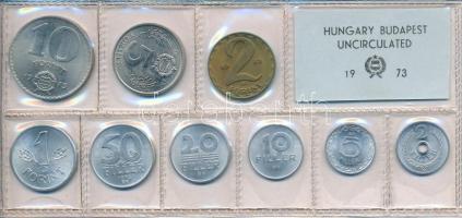 1973. 2f-10Ft (9xklf) érmés forgalmi sor fóliatokban T:1 Adamo FO6