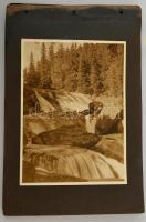 cca 1920 Tátra, 20 db fotó, tájképek és turistafotók, kartonra ragasztva, 23,5x17 cm / Tatra, 20 pho...