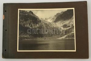 cca 1920 Tátra, 20 db fotó, tájképek és turistafotók, kartonra ragasztva, 23,5x17 cm / Tatra, 20 pho...
