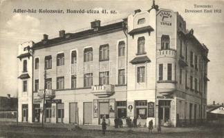 Kolozsvár, Cluj; Fűszer-Udvar, Adler Sámuel ház, Herskovits Márton üzlete. Honvéd utca 41. / building, shops (EK)