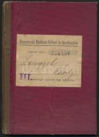 1920 A Magyarországi Munkások Rokkant- és Nyugdíjegyletének tagsági könyve