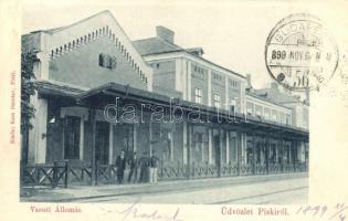 1899 Piski, Simeria; Vasútállomás: Kiadja Kass Gusztáv / railway station