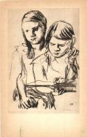 Zwei Mädchen. Im frühling des Lebens / Ursus-Bildkunst Berlin N. 58. s: Oskar Kokoschka