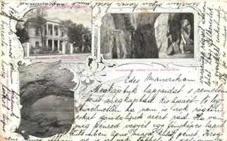 Budapest VII. Fango gyógyító intézet. Aréna út 60. (mai Dózsa György út), Battaglia-i meleg barlang, Fango-tó feneke vízlecsapolás után. Révai és Salamon floral, Art Nouveau (EK)