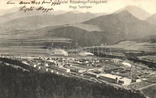 Rózsahegy, Ruzomberok; Fonógyár, Magyar Textilipar, Eichler József kiadása / textile factory, spinning mills (EK)