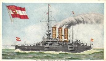 SMS Sankt Georg, a K.u.K. haditengerészet páncélos cirkálója. Amerikai kiadás / Armored cruiser of the Austro-Hungarian Navy. American edition