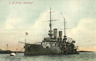 SMS Habsburg az Osztrák-Magyar Monarchia egyik Habsburg-osztályú pre-dreadnought csatahajója / K.u.K. Kriegsmarine, SMS Habsburg warship. G. Costalunga
