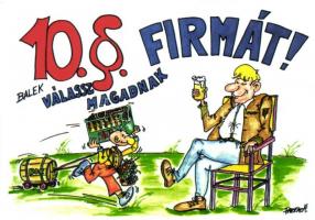 Balek Tízparancsolat. NYME EMK Erdészeti Múzeum - 10 darabos modern humoros grafikai motívumlap, Far...