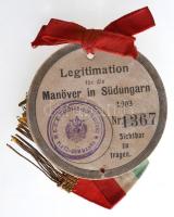 1903. "Ferenc József / Hadgyakorlat emlékérem" aranyozott Br emlékérem. "FERENCZ JÓZS...