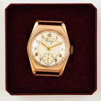 cca 1950 Pobeda szovjet arany (Au.) másodperc mutatós karóra (14K, 583), jelezett, kis karcolások az...