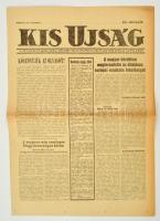 1956 A Kis Újság, a Független Kisgazda, Földmunkás és Polgári Párt politikai napilapjának november elsejei száma, benne a forradalom híreivel