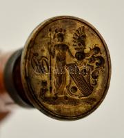 "W O" monogramos díszes, nemesi címeres réz pecsétnyomó (feltehetőleg a Wekerle-család val...