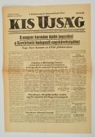 1956 A Kis Újság, a Független Kisgazda, Földmunkás és Polgári Párt politikai napilapjának november 23-diki száma, benne a forradalom híreivel