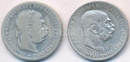 Ausztria 1897-1915. 1K Ag "Ferenc József" (2x) T:2-,2 Austria 1897-1915. 1 Corona Ag "Franz Joseph" (2x) C:VF,XF