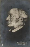 Richard Wagner und seine Helden / Wagner ans his heroes, optical illusion art postcard, unsigned Fidus