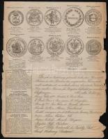 1868-1889 4 db díszes fejléces számla: Gebrüder Strobentz, Calderoni és Társa, Valentin Weisz, Fromm...