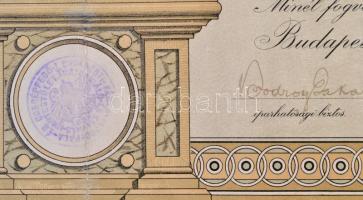 1917 Díszesen illusztrált kéményseprő bizonyítvány, Bp., Kéményseprő-, Pala- és Cserépfedő, Kútcsiná...