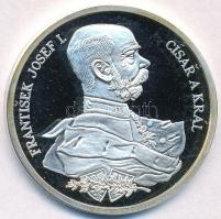 Szlovákia 2007. "František Jozef I. - cisar a král" Ferenc József jelzett Ag emlékérem szlovák nyelvű tanúsítvánnyal, dísztokban (14,85g/0.999/35mm) T:PP kis patina Slovakia 2007.  "František Jozef I. - cisar a král" Franz Joseph hallmarked Ag commemorative medal with Slovak language certificate, in case (14,85g/0.999/35mm) C:PP small patina