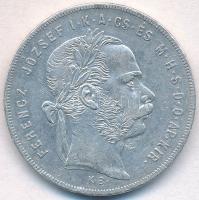 1871KB 1Ft Ag "Ferenc József / Középcímer" Körmöcbánya (12,32g) T:2 kis ph.  Adamo M15