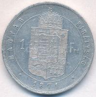 1871KB 1Ft Ag "Ferenc József / Középcímer" Körmöcbánya (12,32g) T:2 kis ph. 
Adamo M15