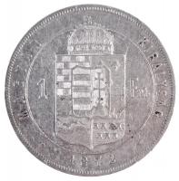 1872KB 1Ft Ag "Ferenc József / Középcímer" Körmöcbánya (12,28g) T:2,2- / 
Hungary 1872KB ...