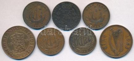 Vegyes: Spanyolország 1860. 25c Cu "II. Izabella" + Nagy-Britannia 1939-1959. 1/2p Br (4xk...
