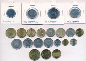 Vegyes: Argentína 1951. 20c + Brazília 1986. 50c + El Salvador 1948. 5c + Mexikó 1985. 20P + Panama 1968. 5c + Paraguay 1953-1998. 15c-500G (12x) + Venezuela 1989-2000. 1B-100B (5x) T:1--3 Mixed: Argentina 1951. 20 Centavos + Brasil 1986. 50 Centavos + El Salvador 1948. 5 Centavos +  Mexico 1985. 20 Pesos + Panama 1968. 5 Centesimos +  Paraguay 1953-1998. 15 Centimos - 500 Guaranies (12x) + Venezuela 1989-2000. 1 Bolivar - 100 Bolivares (5x) C:AU-F