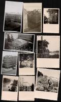 cca 1940 Kb 30 db német városképes fotó, háborús pusztítások, felvonulások, üzletek, / cca 1940 30 German photos of damaged cities, marches, shops,