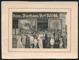Wein und Bierhaus Karl Knöbl söröző képe 11x8 cm + kb 60 db osztrák és német városképes fotó a 30-as 40-es évekből