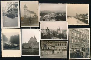 Wein und Bierhaus Karl Knöbl söröző képe 11x8 cm + kb 60 db osztrák és német városképes fotó a 30-as...