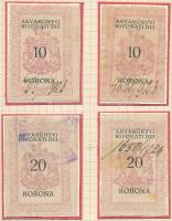 Miskolc 1920 4 db használt anyakönyvi kivonati díj bélyeg (24.000)