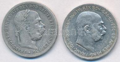 Ausztria 1899-1914. 1K Ag "Ferenc József" (2x) T:2-,2 Austria 1899-1914. 1 Corona Ag "Franz Joseph" (2x) C:VF,XF