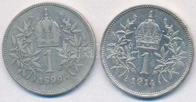 Ausztria 1899-1914. 1K Ag "Ferenc József" (2x) T:2-,2
Austria 1899-1914. 1 Corona Ag &quo...