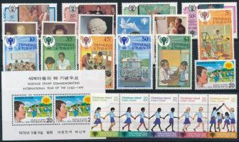 International Children's Year 7 sets + 1 block + 4 stamps Nemzetközi Gyermekév motívum 7 klf so...