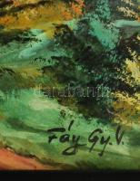 Fáy jelzéssel: Alpesi táj. Tempera, karton, üvegezett keretben, 39×50 cm