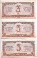 Szovjetunió 1937. 3Ch (3x) sorszámkövetők, nyomdai papírránccal T:II szép papír
Soviet Union 1937. ...